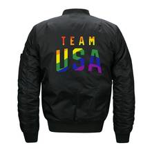 2019 America Team USA Jackets Men Brand Clothing Print Jacket Clothes Winter Pilot Coat Windbreaker O Neck Parka Bomber  77U33# 2024 - buy cheap