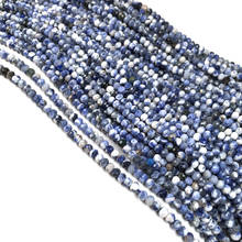 Zafiros redondos facetados de piedra Natural, cuentas espaciadoras sueltas pequeñas para la fabricación de joyas, accesorios de pulsera y collar DIY 2024 - compra barato