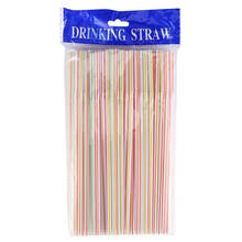 100pcs Plastic Drinking Straws Long Multi-Colored Striped Bedable Disposable Straws Party Multi Colored Rainbow Juice Milk Straw 2024 - buy cheap