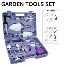 Kit ferramentas de jardinagem, peças, conjunto de ferramentas de jardinagem podador, ancinho, pá de jardim, conjunto de ferramentas manuais com estojo para ferramentas de jardim 2024 - compre barato