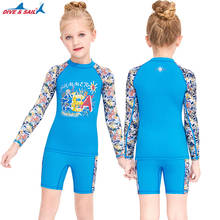 2-piece set Swimsuit for Kids Long Sleeve Shirt Short Bottom Girls Boys Bathing Suits Lycra Swimwear UPF50+ Sun UV Protection 2024 - buy cheap