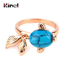 Kinel Vintage Natural Stone Rings For Women Gold Color Goldfish Engagement Rings Animal Jewelry 2024 - buy cheap