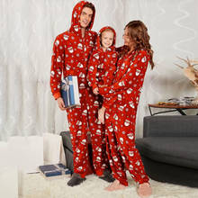 Conjunto de pijama con capucha para hombre y mujer, ropa de dormir con estampado de dibujos animados de Papá Noel, 2-12T, para Navidad y fiestas en casa 2024 - compra barato