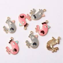 Zinc Alloy Enamel Charms Mini Cute Chicken Charms 24mm 10pcs/lot For DIY Jewelry Making Finding Accessories 2024 - buy cheap