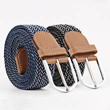 Cinturón de lona para mujer y hombre, cinturón de estudiante con hebilla de aguja de tejer, elástico, informal, 12 colores, bl559 2024 - compra barato