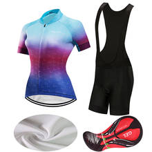 Conjunto de ropa de ciclismo para mujer, Jersey de secado rápido para bicicleta de carretera, pantalones cortos de babero, traje de ciclismo de montaña para mujer, Kit de vestido, 2021 2024 - compra barato