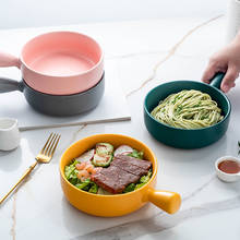 Baked Rice Rice Bowl with Handle Nordic Style Pasta Simple Household Tableware Soup Noodle Bowl Salad Bowl Ceramic Bowl 2024 - buy cheap