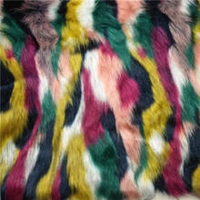 1yard 5CM long pile Fox Fur Jacquard Simulation artificial smooth plush faux fur fabric for coat  vest fausse fourrure tissu 2024 - buy cheap