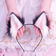 Hand Made Cosplay Wolf Ears Hair Bands Animal Ear Mother Barrettes Model Lolita Headdress Cute KC Animal Dog Ear 2024 - buy cheap