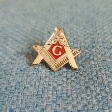 Custom masonic pins Wholesale 1" Brass mason lodge masonic lapel pin square and compass badge 2024 - buy cheap
