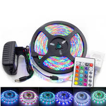 Luzes de led rgb smd 2835, 24 teclas, 5m, 10m, 15m, à prova d'água, barra de lâmpada 5m, rolo, 60leds/m, para decoração de festa