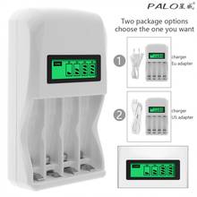 PALO 4 Slots LCD Display Intelligent Quick Battery Charger for AA / AAA / Ni Cd NiMh Rechargeable Batteries Support Mixed Charge 2024 - buy cheap