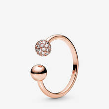 Женское регулируемое кольцо из серебра 100% пробы с полированным паве бусинами 2024 - купить недорого