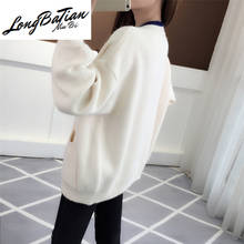 Harajuku Cardigan rojo suéter de punto de Otoño de 2020 de gran tamaño flojo Kawaii Mujer Tops de punto de moda de invierno de las señoras suéteres 2024 - compra barato