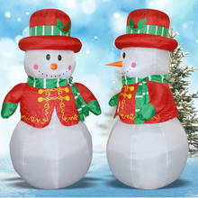 6ft Height Christmas Inflatable LED Lighted Snowman with Scarf Colorful Rotating Light Blow up Outdoor Yard New Year Decoration 2024 - buy cheap