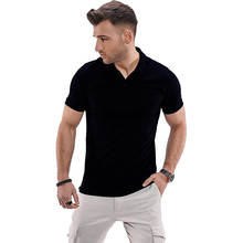 Camiseta de manga corta para hombre, ropa deportiva de alta calidad, con cuello vuelto, de verano, nueva 2024 - compra barato