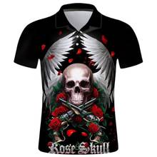 Sweatshirts Anime Horror Skull 3D Print Polo Shirts Men Casual golf shirt Loose Short Sleeve Cosplay Modal Tops Tees Streetwear 2024 - compre barato