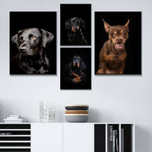 Póster de perro Rottweiler, impresiones de perro salchicha, arte de pared de Animal negro, pintura en lienzo, decoración de habitación de niños y guardería 2024 - compra barato
