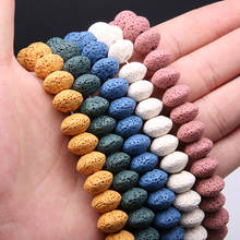 47pcs Natural Stone Beads Lava Loose Beads Abacus Shape for Jewelry Making DIY Necklace Bracelet Accessories Size 13x13x8mm 2024 - buy cheap