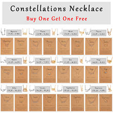 Buy 1 Get 1 gift Zodiac Sign Necklace gold silver color 12 Constellation Pendant Necklace New charm jewelry for couple women 2024 - buy cheap
