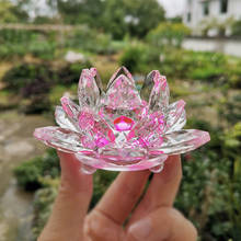 8 color Crystal Lotus Flower Paperweight Glass Crafts Fengshui Figurines Home Wedding Party Decor Ornaments Gifts Souvenir 2024 - buy cheap