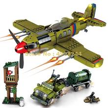  649pcs military p-40 aircraft plane fighter pearl harbour base 4  building blocks Bricks Toy 2024 - buy cheap
