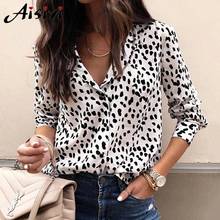 Fashion Women Long Sleeve Leopard Blouse V Neck Shirt Ladies Party Tops Casual Streetwear Blusas Femininas Elegante Plus Size 2024 - buy cheap