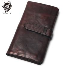 Dip Dye Color Handmade Long Wallet Genuine Leather Clutch Man Walet Brand Luxury Male Purse Wallets Coin Phone Pocket 2024 - buy cheap