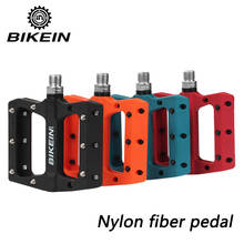 Bikein mtb bicicleta pedal ultraligh fibra de náilon plana 9/16 polegada pedais rolamento para mountain bike bmx estrada acessórios da bicicleta 357g 2024 - compre barato