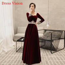 платье вечернее Evening Dresses Robe De Soiree Elegant Velour Long Frock Wedding Party Prom Dress Vestido De Fiesta Fe Boda 2024 - buy cheap