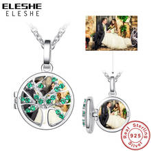 ELESHE-collar con colgante de árbol de la vida para mujer, de Plata de Ley 925 con cadena de fotos personalizada de cristal CZ, joyería de moda 2024 - compra barato