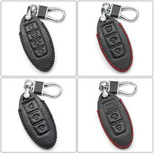 Leather Car Key Case Cover Shell For Nissan teana j32 Qashqai X-Trail Sentra Murano Note Juke Altima Maxima Patrol Keychain Ring 2024 - buy cheap