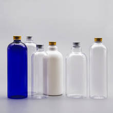 Botella vacía de plástico PET transparente, contenedor de cosméticos de aluminio, tapón de líquido, 12 piezas, 500ml, 400ml 2024 - compra barato