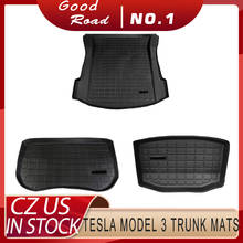 Alfombrillas para maletero de coche Tesla modelo 3, alfombrilla de almacenamiento personalizada, bandeja de carga, almohadillas protectoras impermeables, Compatible 2024 - compra barato