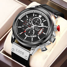LIGE 2021 Sports Watches for Men Luxury Brand Military Leather Wrist Watch Man Clock Fashion Chronograph Wristwatch Reloj Hombre 2024 - buy cheap