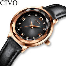 Relogio Feminino 2019 CIVO модные повседневные часы женские водонепроницаемые черные кожаный ремешок браслет часы женские часы Montre Femme 2024 - купить недорого