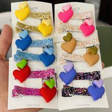 12Pcs/Set Girls Colorful Heart-shaped Hair Clips Kids Lovely Hairpins Headband Barrettes Children Fashion Hair Accessories Gift 2024 - buy cheap