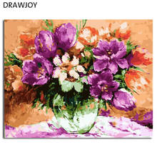 DRAWJOY Framed DIY Painting By Numbers Flower DIY Digital Canvas Oil Painting Home Decor For Living Room Wall Art 2024 - buy cheap