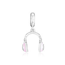 Cuentas de plata esterlina 925 para fabricación de joyas, accesorio colgante compatible con pulseras Pandora, auriculares rosas, kralen F932 2024 - compra barato