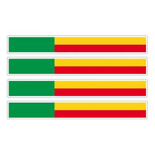 Pegatina de bandera patriótica a rayas, vinilo de PVC, 13cm X 1,7 cm, Tuning reflectante para motocicleta y coche, pegatina de Benín, 4 Uds. 2024 - compra barato