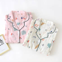 Fdfklak-Pijama de lactancia para embarazadas, ropa de dormir de algodón con estampado rosa/blanco, de manga larga, para primavera y otoño 2024 - compra barato
