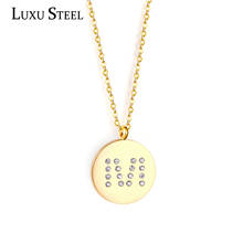 Luxusteel colar inicial com pingente de letra e zircônia cúbica, colar feminino, corrente para festa, cor dourada 2024 - compre barato