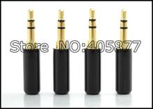 Adaptador de soldadura de Audio, 3,5mm, color negro, 24k, oro, para auriculares 2024 - compra barato