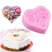 Pink 3D Love Heart Rose Flower Silicone Mold Handmade Soap Fondant Cake Mold DIY Chocolate Mold 2024 - buy cheap