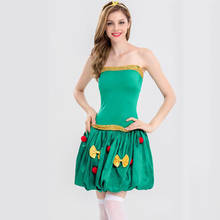 Christmas Tree Cosplay Costume Suit For Women Adult Santa Claus Green Dresses Set Girl Slim Sexy Fancy Performance Short Dress 2024 - buy cheap