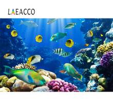 Laeacco Fish Sea Underwater Coral Baby Birthday Party Wallpaper Portrait Photo Background Photographic Backdrop For Photo Studio 2024 - buy cheap