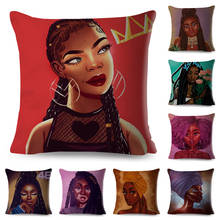 Fronha de travesseiro feminina de poliéster, capa de almofada em tecido colorido de desenho animado para decoração de sofá, carro, casa, 45x45 2024 - compre barato