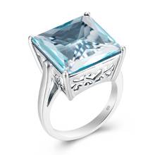 Szjinao голубой топаз драгоценный камень кольца для женщин подлинное 925 Стерлинговое Серебро Аквамариновый кольцо романтическое свадебное Помолвочное ювелирное изделие 2024 - купить недорого