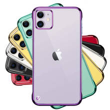 Frameless claro caso de telefone para apple iphone 11 pro max xs x xr 7 8 mais 6 6s se 2020 original marca luxo capa dura acessório 2024 - compre barato