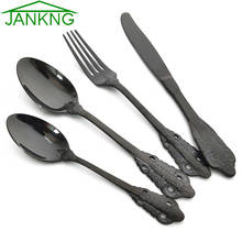 Black Dinnerware 304 Stainless Steel Tableware Set Knife Fork Spoon Silverware Mirror Rose God Flatware Set kitchen Cutlery Set 2024 - buy cheap
